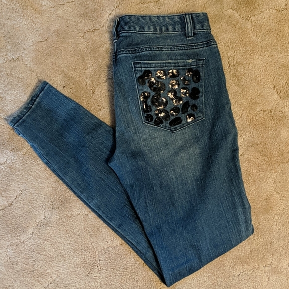 Michael Kors Sequin Pocket Skinny Jeans - Picture 1 of 5